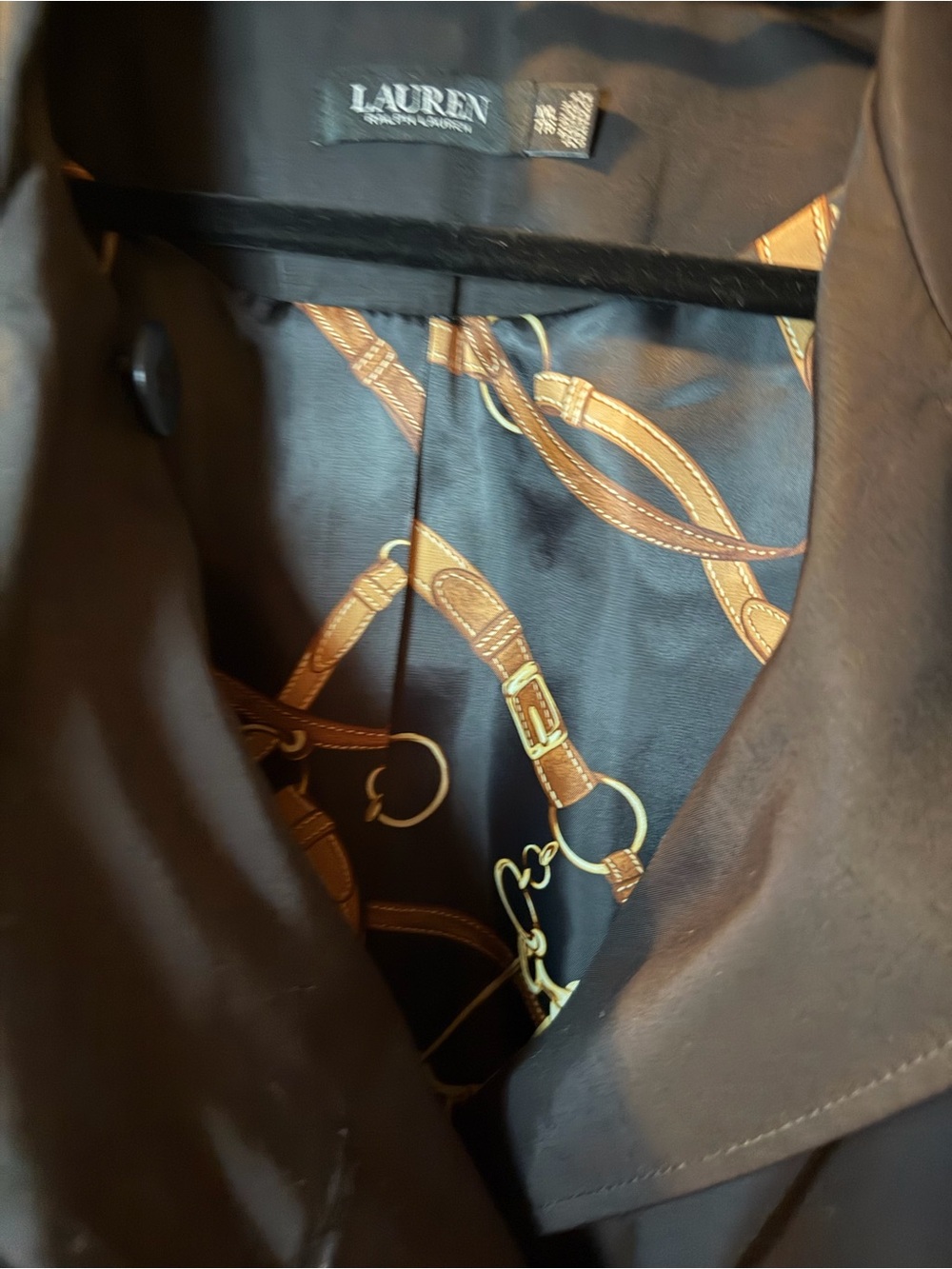 Ralph Lauren Black Double-Breasted Trench Coat with Belt - Picture 8 of 8